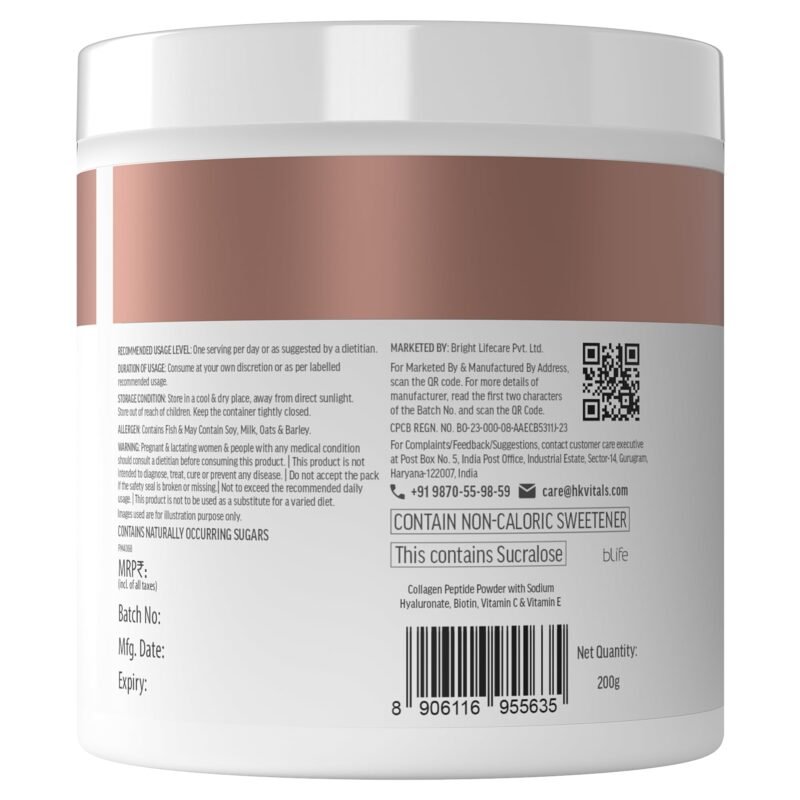 HealthKart hk vitals Skin Radiance Marine Collagen Supplement (Orange,200g)|Vitamin C,E,Sodium Hyaluronate|For Healthy Skin,Hair & Nails,powder,1 count,25 Servings - Image 8