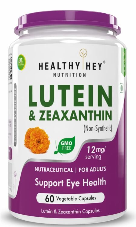 HealthyHey Lutein with Zeaxanthin - Support Eyes Health - 60 Veg. Capsules (Pack of 1)