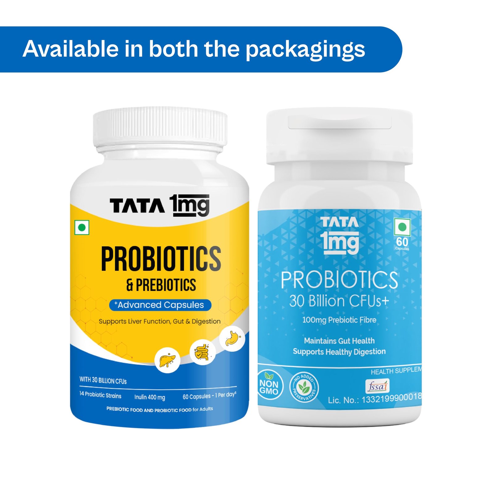 Tata 1mg Probiotics 30 Billion CFUs+ Capsules with Prebiotic Fiber- 60 Count | Gut Health & Digestion Support Supplement | For Men & Women - Image 3