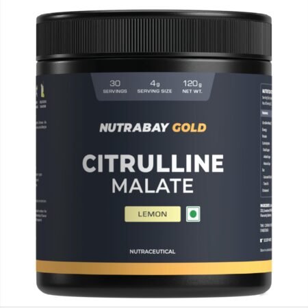 Nutrabay Gold Citrulline Malate 2:1 Supplement Powder - 120g, Lemon Flavor | Boosts Nitric Oxide, Pre Workout Amino Acid for Muscle Strength & Endurance