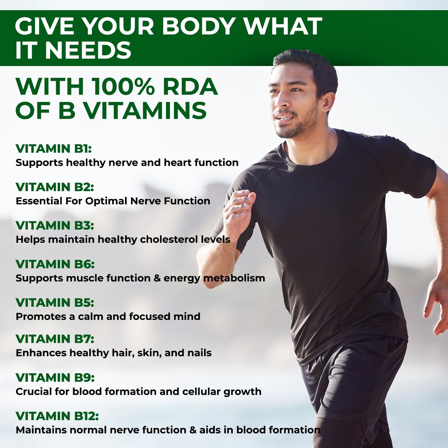 The Body Reserve Vitamin B Complex Tablets- 120 Veg Tablets 100% Rda Of Vitamin B1, B2, B3, B5, B6, B7, B9 & B12, Vitamin B Complex Supplements For Women & Men (4 Months Supply Pack) - Image 5