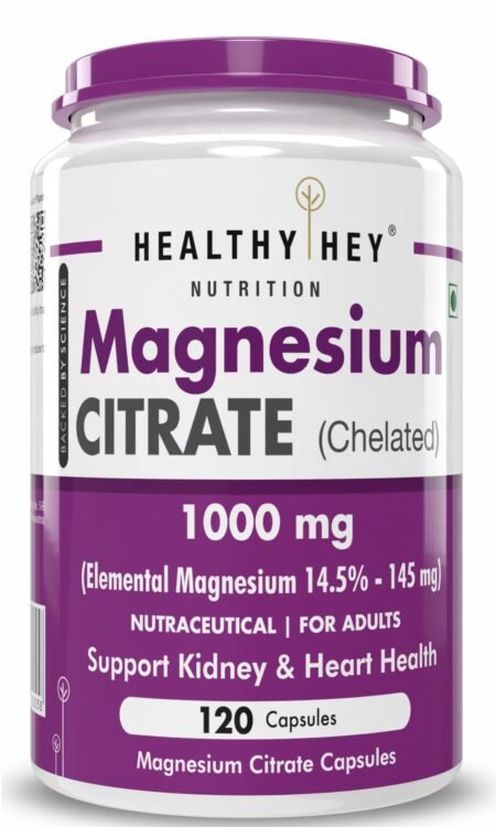 HealthyHey Nutrition Magnesium Citrate-120 Vegetable Capsules
