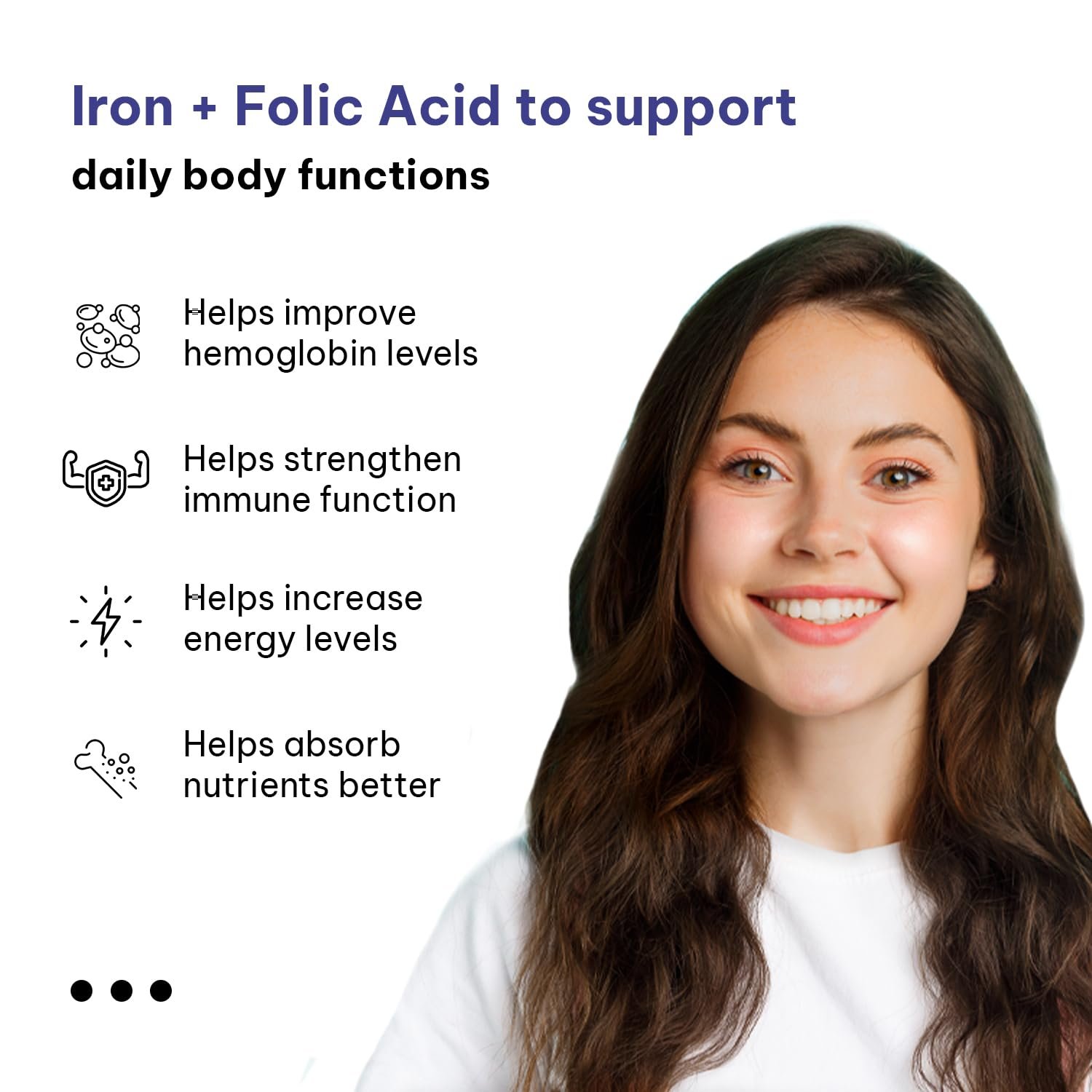 HealthKart Hk Vitals Iron + Folic Acid Supplement (60 Capsules)|With Zinc,Vitamin C & Vitamin B12,Supports Blood Building|Immunity And Energy,1 Count - Image 6