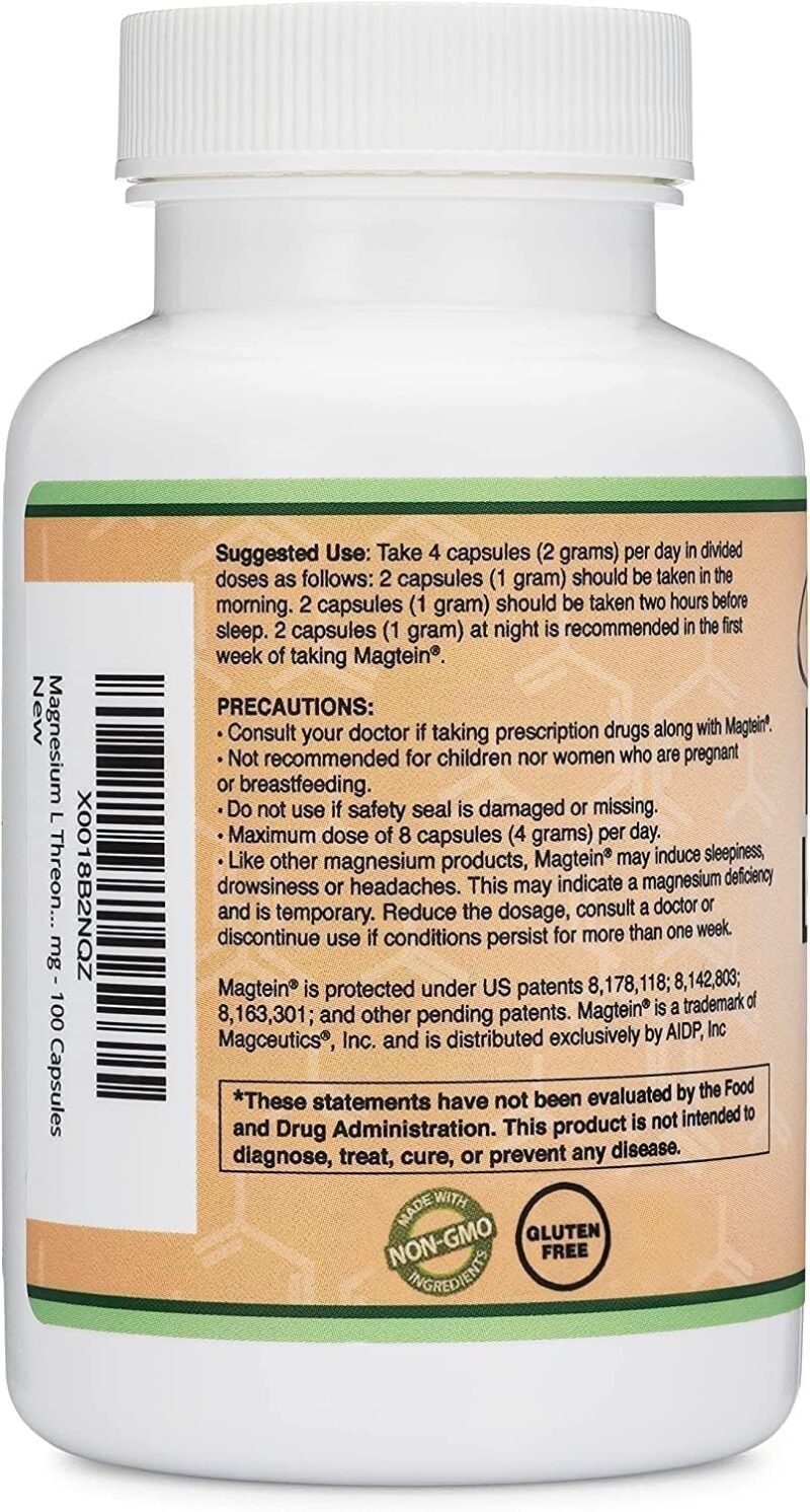 ATHNIKA NUTRITIONS Magnesium L Threonate Capsules (Magtein) – High Absorption Supplement – Bioavailable Form for Sleep and Cognitive Function Support – 2,000 mg – 100 Capsules - Image 5