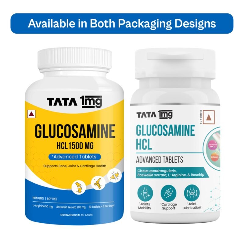 Tata 1mg Glucosamine HCL 1500mg Tablets with Collagen, Boswellia, Rosehip & Arginine - 60 Tablets | For Joint Support & Knee Pain | Supplement for Men & Women | Non-GMO & Soy-Free - Image 3