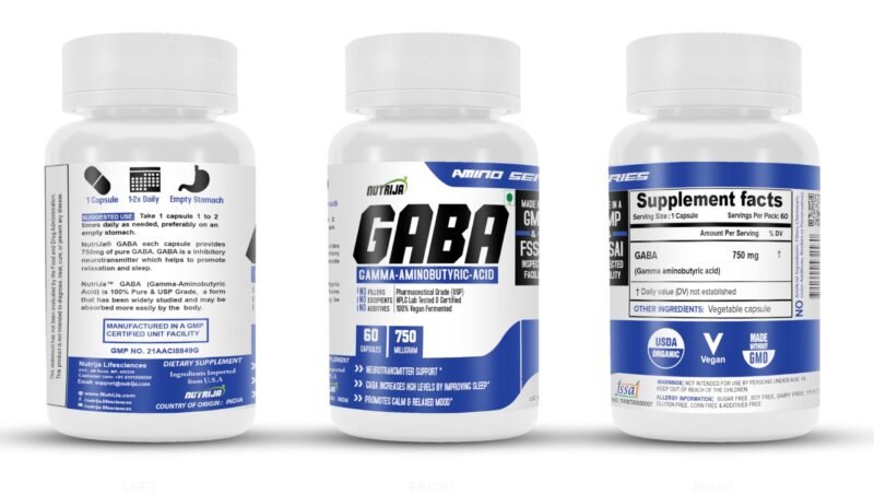 NutriJa GABA 750MG Supplement - 60 Capsules (60 Capsules) - Image 5