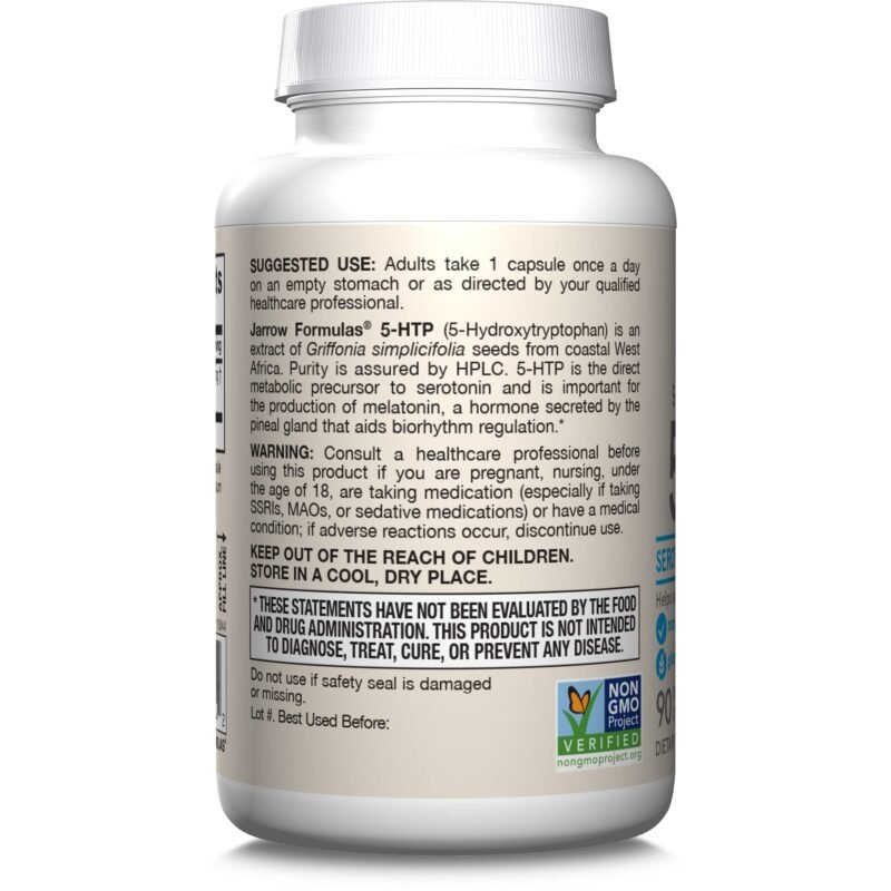 Jarrow Formulas, 5-HTP, 50 mg, 90 Veggie Caps - Image 3