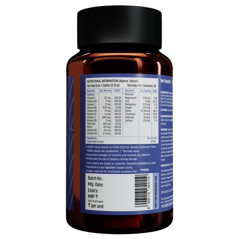 HealthKart hk vitals Zinc Supplements (60 Tablets) | With Vitamin C, Vitamin D3, Multivitamin and Multimineral | Immunity Boosters For Adults - Image 4