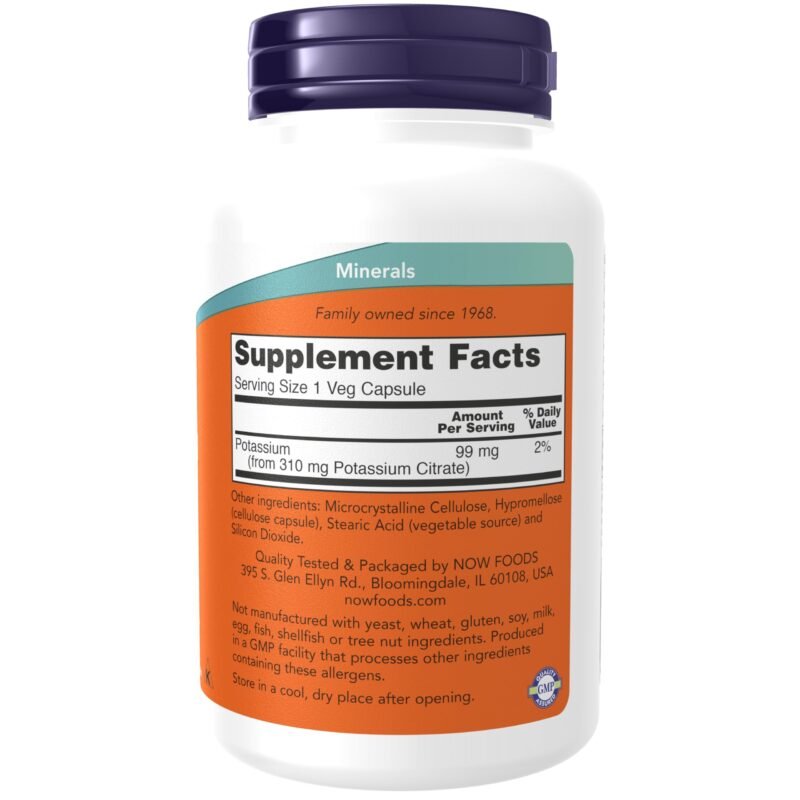 Now Foods, Potassium Citrate Capsules 99mg - 180 Capsules - Image 7