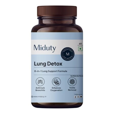 Miduty Lung Detox - NAC 400 mg N- Acetyl Cysteine, Stinging Nettle 100 mg & Quercetin -Lungs Protective & Health Supplement- 60 Veg Capsules