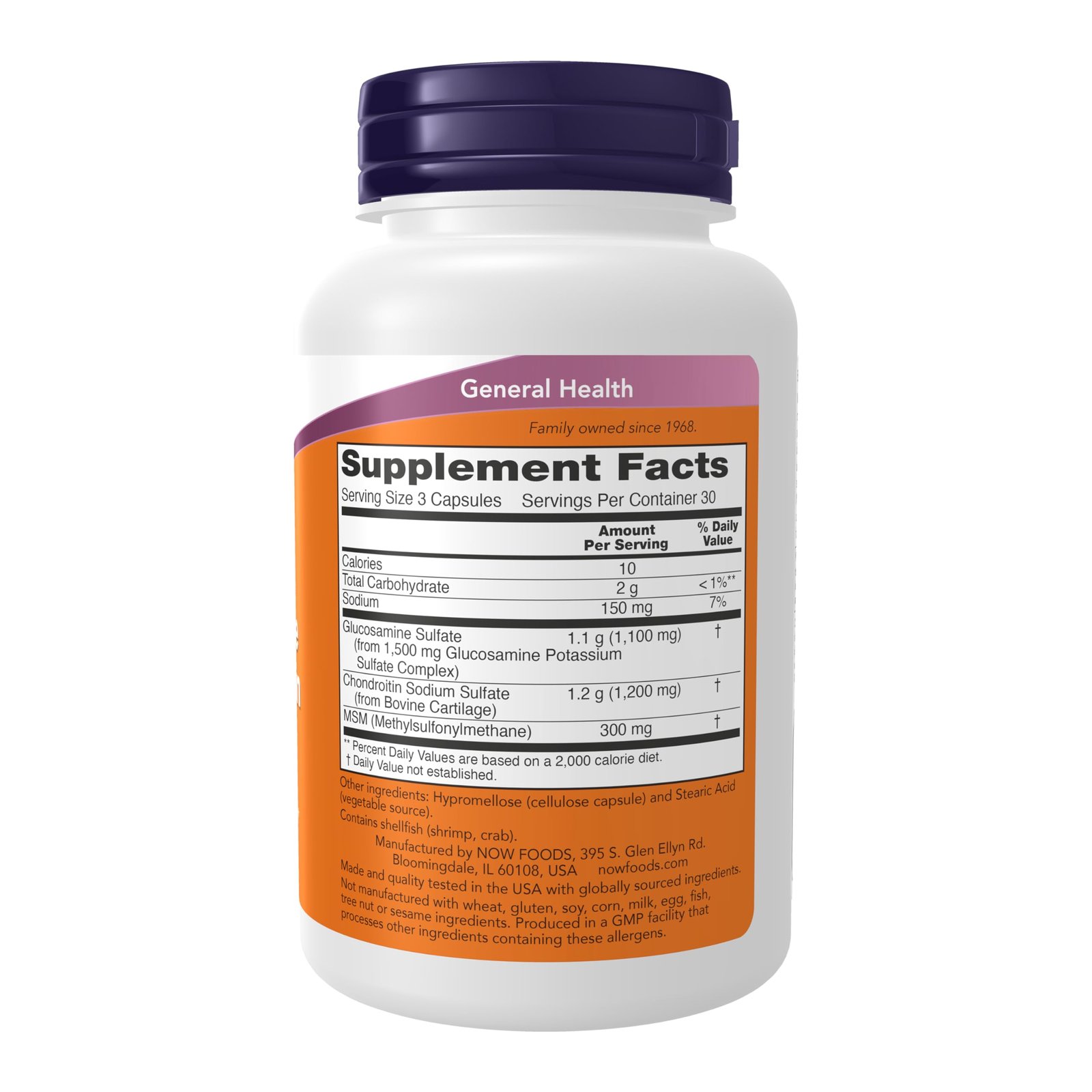 Now Foods Glucosamine and Chondroitin with MSM Joint Health Capsules - 90 Count - Image 7