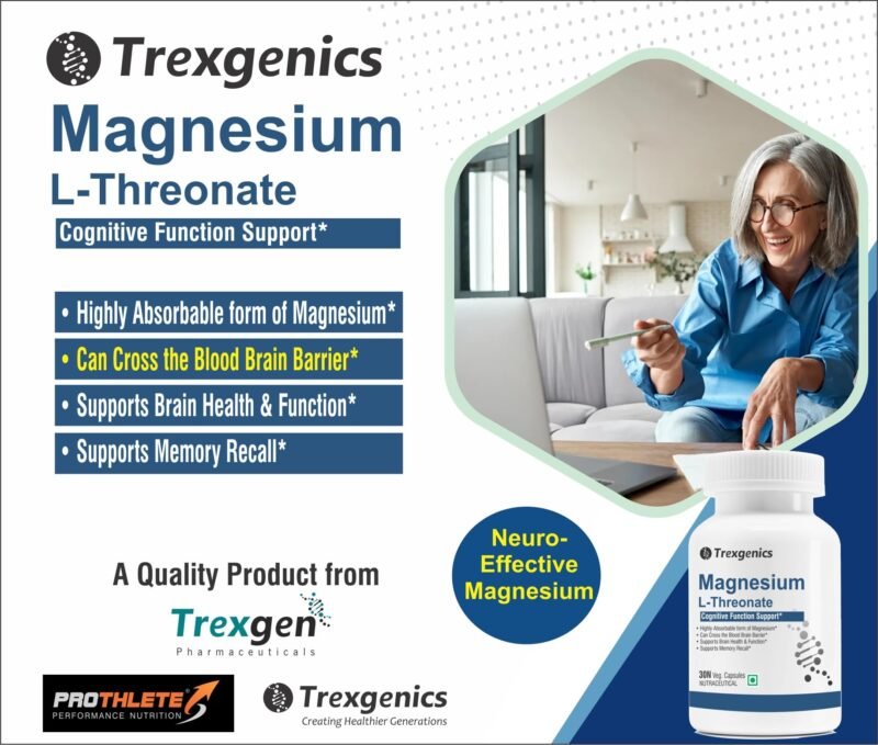 Trexgenics MAGNESIUM L-THREONATE Next Generation Bioavailable Magnesium, Cognitive Function & Brain Health Support (30 Veg. Capsules) (Pack of 1) - Image 6