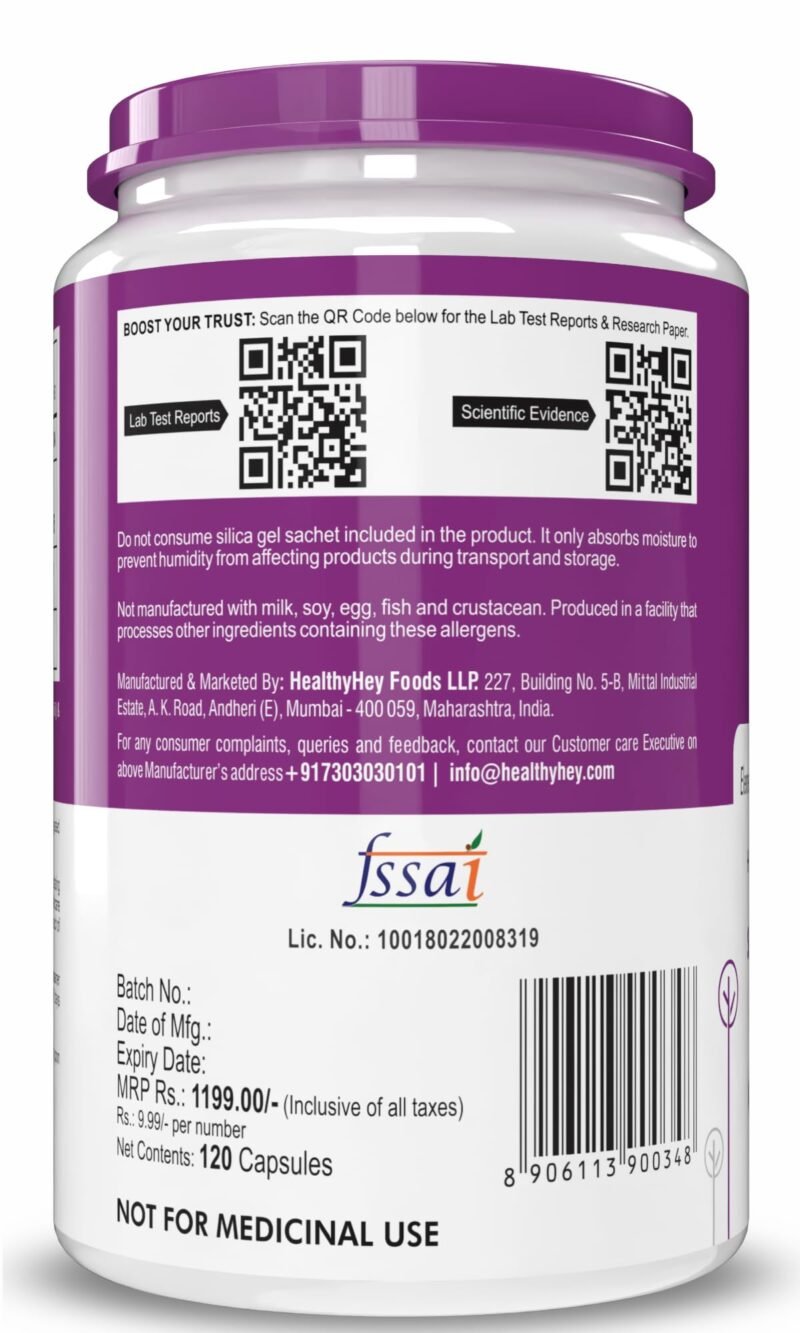 HealthyHey Nutrition Potassium Citrate -120 Vegetable Capsules - Image 5