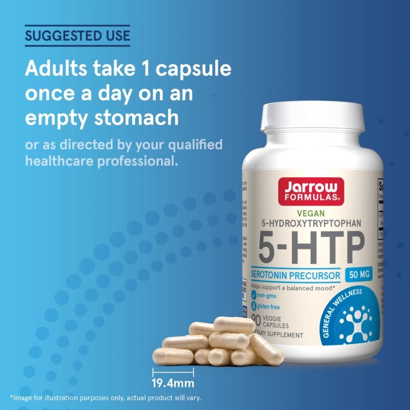 Jarrow Formulas, 5-HTP, 50 mg, 90 Veggie Caps - Image 5
