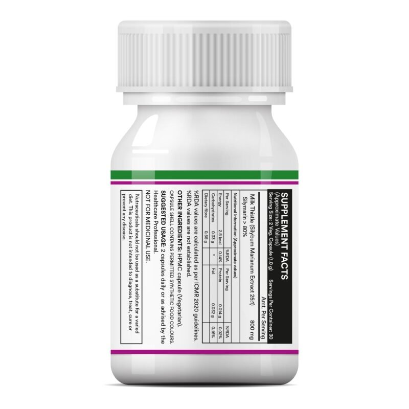 INLIFE Milk Thistle Extract 800mg | 80% Silymarin Liver Support Supplement - 60 Vegetarian Capsules (Pack of 1, 60) - Image 5