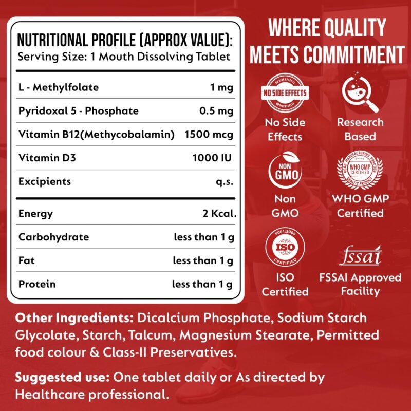 ABHEDA HEALTHCARE Vitamin B12 1500mcg Tablets - Fast Absorbing Mouth Dissolving Supplement - Delicious Mango Flavor - 90 Count - High Potency for Energy, Metabolism & Immune Support - Image 5