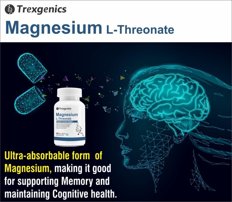 Trexgenics MAGNESIUM L-THREONATE Next Generation Bioavailable Magnesium, Cognitive Function & Brain Health Support (30 Veg. Capsules) (Pack of 1) - Image 4
