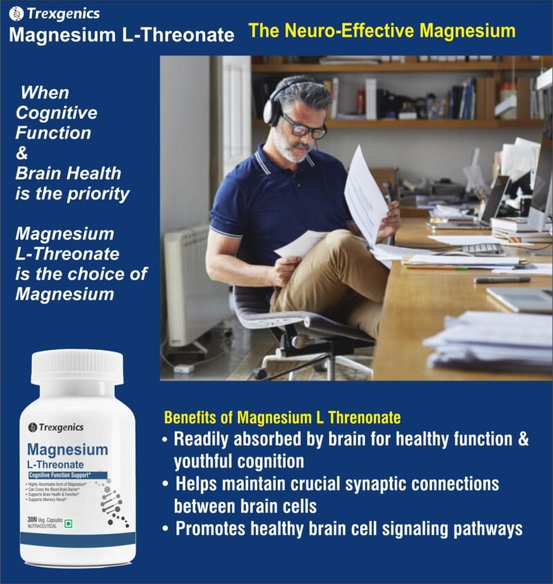 Trexgenics MAGNESIUM L-THREONATE Next Generation Bioavailable Magnesium, Cognitive Function & Brain Health Support (30 Veg. Capsules) (Pack of 1) - Image 5