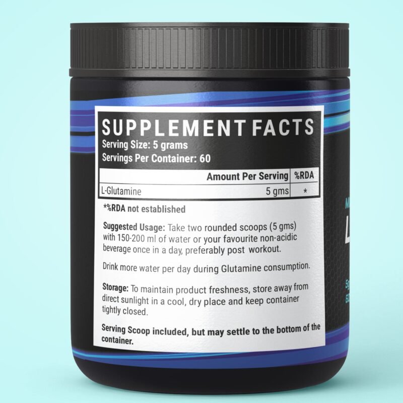 INLIFE L Glutamine Powder 5000mg | L Glutamine Supplement for Men - Unflavoured - 60 SERVINGS - 300g - Image 4