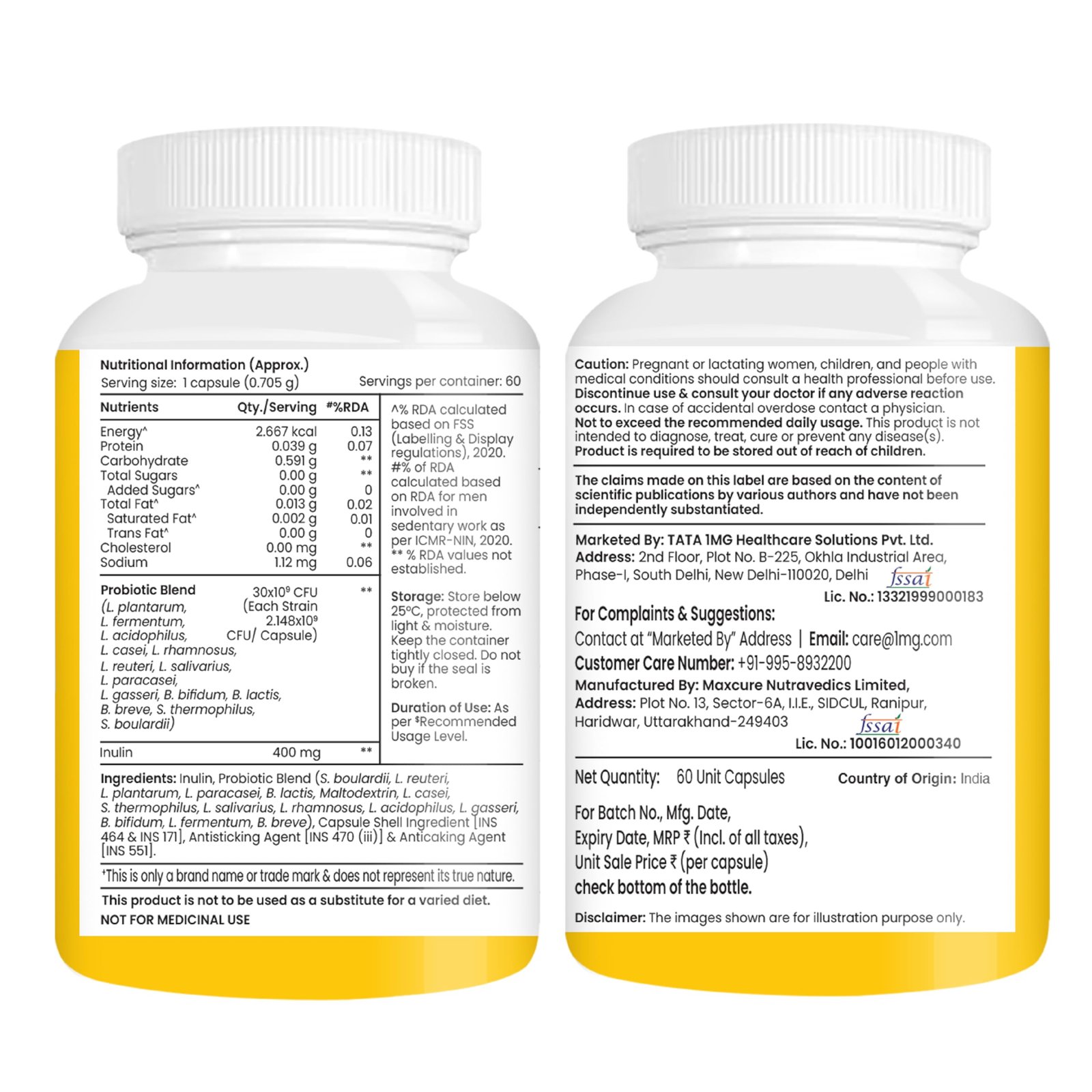 Tata 1mg Probiotics 30 Billion CFUs+ Capsules with Prebiotic Fiber- 60 Count | Gut Health & Digestion Support Supplement | For Men & Women - Image 7