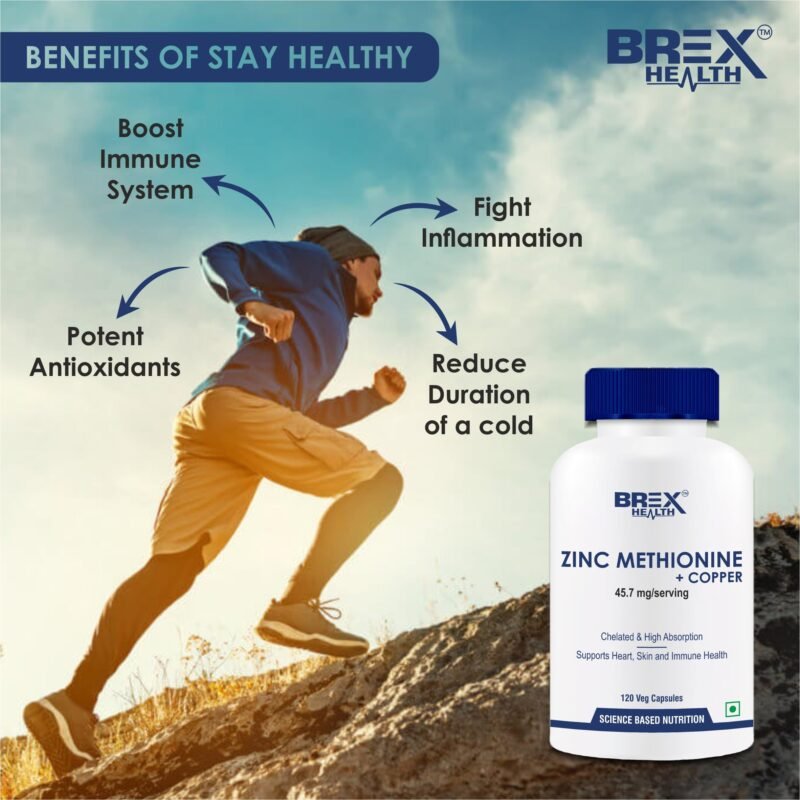 Brexhealth Zinc Methionine Plus Chelated Copper | Antioxidant Supplement | Supports Immune Health - 120 Veg Capsules - Image 5